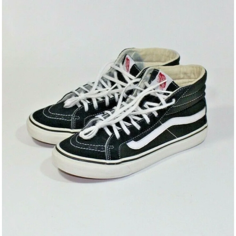 Vans Sk8-Hi High Top Skateboard Shoes Black White 721277 Men's Size 6.5 Wmns 8